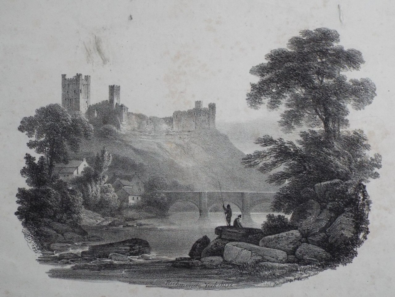 Lithograph - Richmond, Yorkshire. - Nicholson